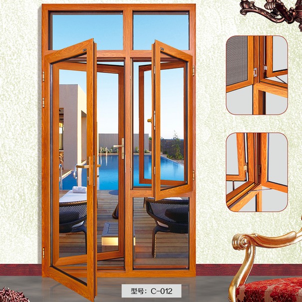 Aluminium Casement Door with Built in mosquito net