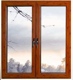 Wood color aluminium casement window