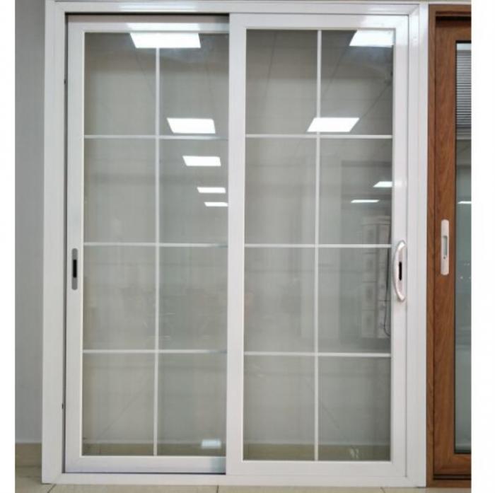 White aluminum sliding door