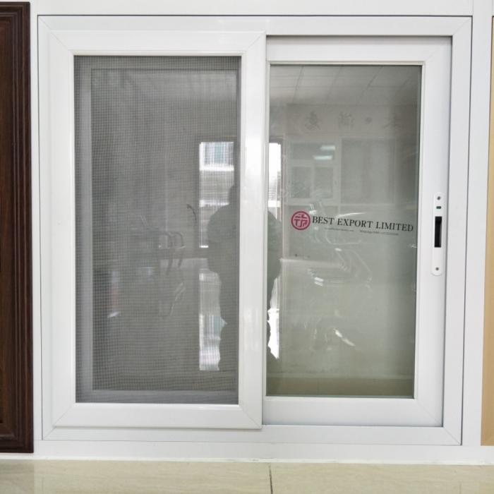 White aluminum sliding windows with mosquito net